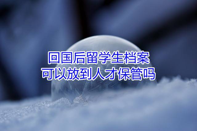 回国后留学生档案可以放到人才保管吗
