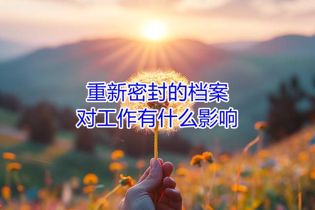 重新密封的档案对工作有什么影响