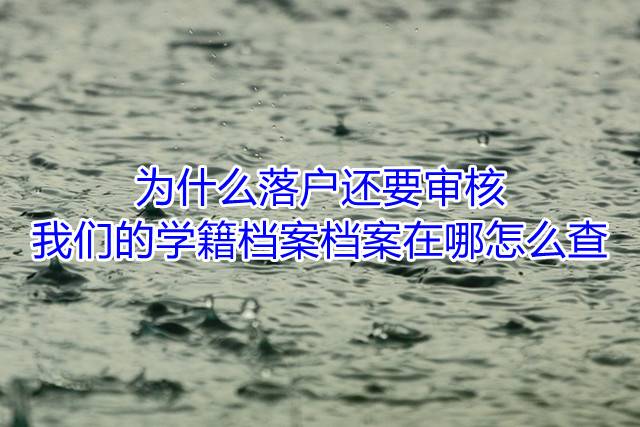 为什么落户还要审核我们的学籍档案，档案在哪怎么查