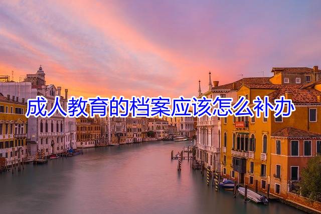 成人教育的档案应该怎么补办