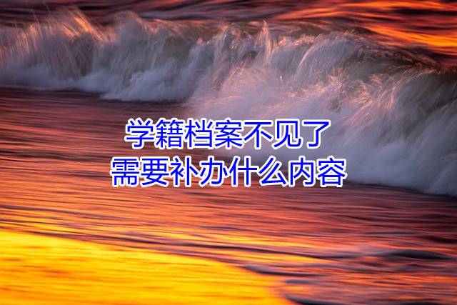学籍档案不见了需要补办什么内容