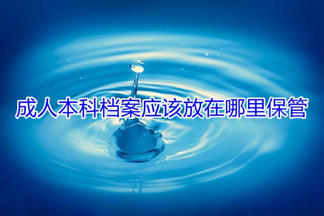 成人本科档案应该放在哪里保管