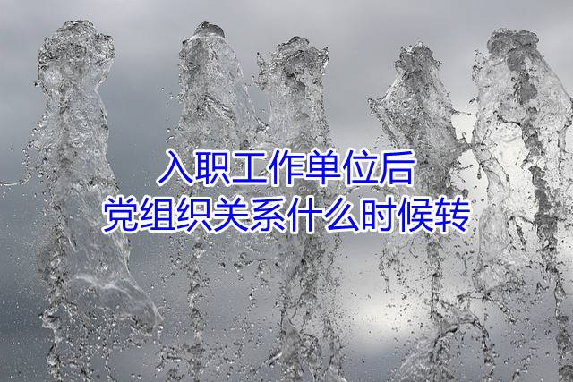入职工作单位后，党组织关系什么时候转