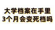 大学档案在手里怎么存放，3个月会变成死档吗