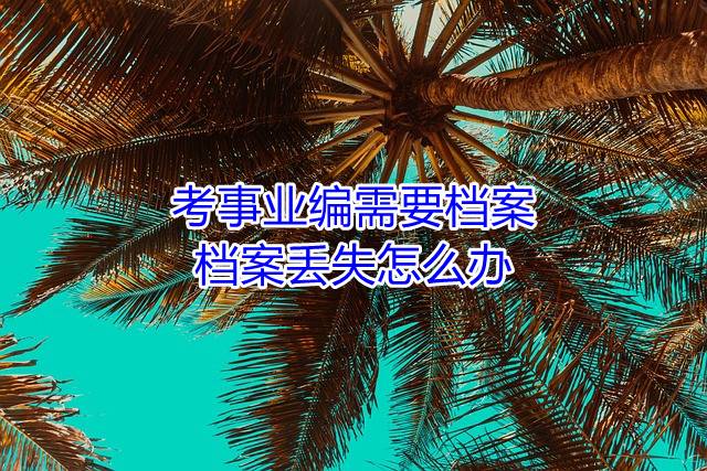 考事业编需要档案，档案丢失怎么办