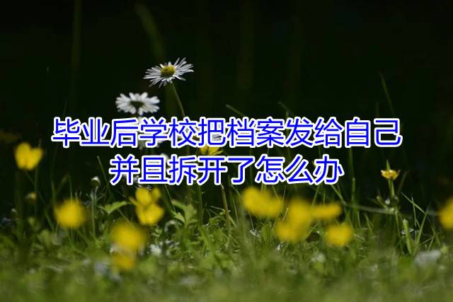 毕业后学校把档案发给自己并且拆开了怎么办