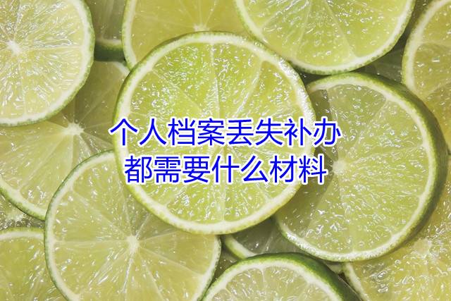 个人档案丢失补办都需要什么材料