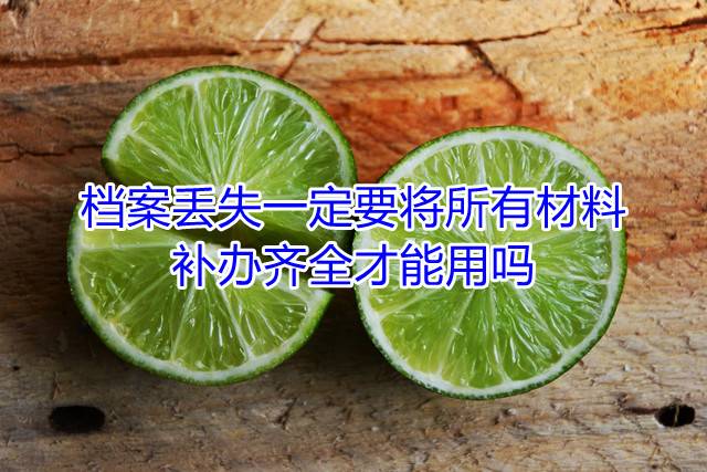 档案丢失一定要将所有材料补办齐全才能用吗