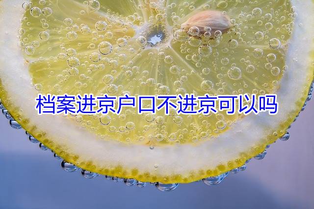 档案进京户口不进京可以吗