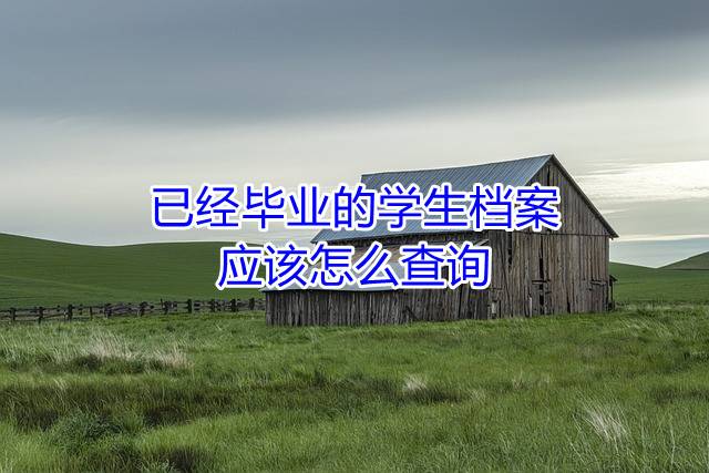 已经毕业的学生档案应该怎么查询