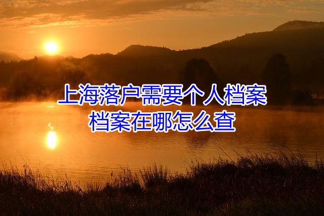 上海落户需要个人档案，档案在哪怎么查