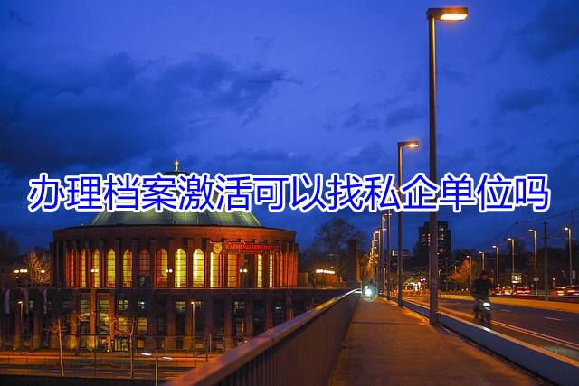 办理档案激活可以找私企单位吗