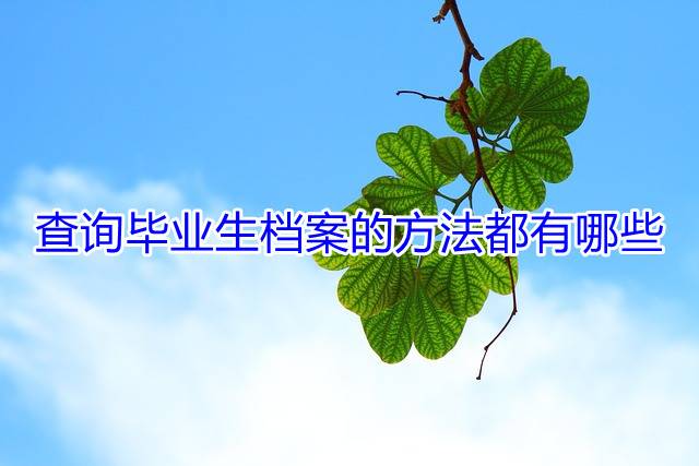 查询毕业生档案的方法都有哪些