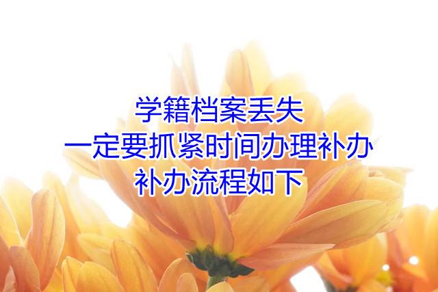 学籍档案丢失一定要抓紧时间办理补办，补办流程如下