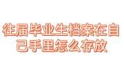 往届毕业生档案在自己手里怎么存放，在哪里政审