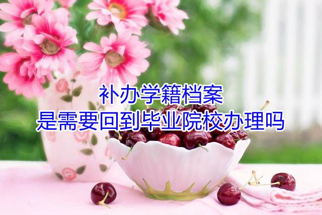 补办学籍档案是需要回到毕业院校办理吗