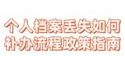 个人档案丢失如何补办流程，补办最新政策指南