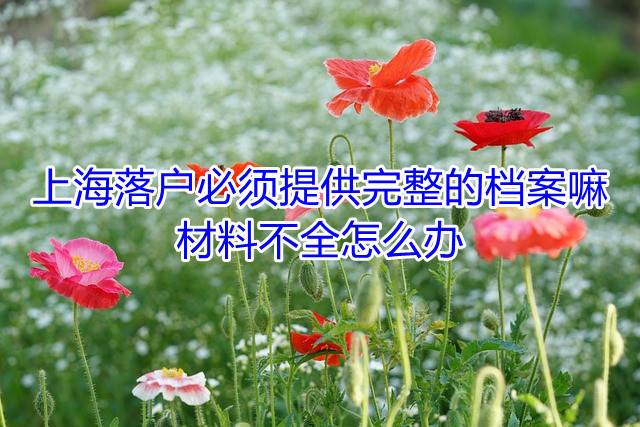 上海落户必须提供完整的档案嘛，材料不全怎么办