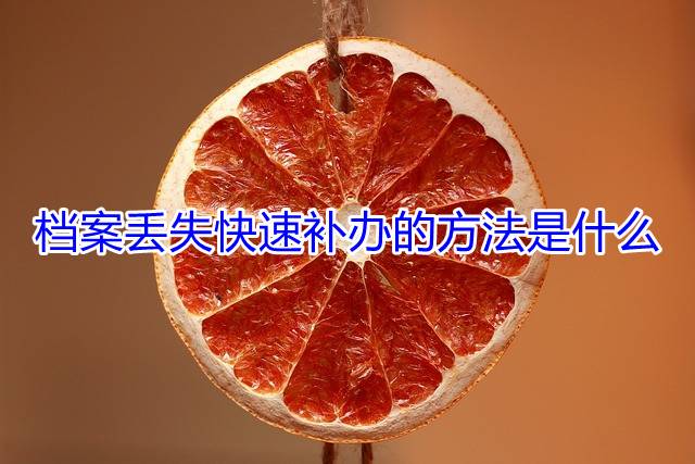 档案丢失快速补办的方法是什么