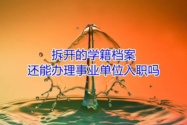 拆开的学籍档案还能办理事业单位入职吗
