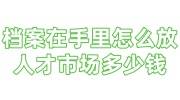 档案在自己手里怎么放到人才市场，办理激活多少钱