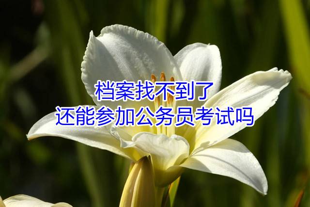 档案找不到了还能参加公务员考试吗