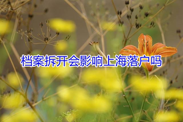 档案拆开会影响上海落户吗