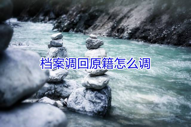 档案调回原籍怎么调