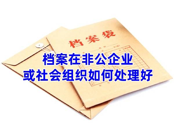 档案在非公企业或社会组织如何处理好
