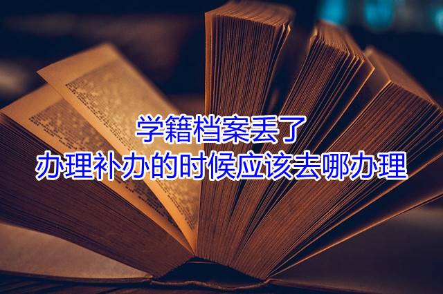 学籍档案丢了办理补办的时候应该去哪办理