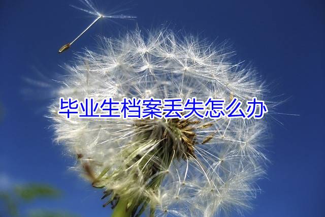 毕业生档案丢失怎么办
