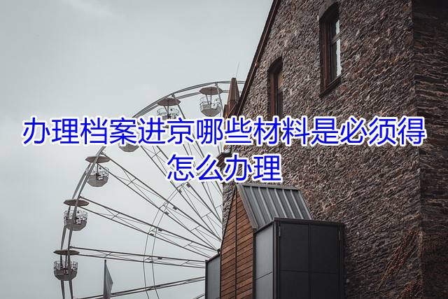 办理档案进京哪些材料是必须得，怎么办理