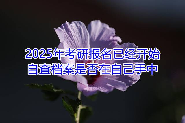 2025年考研报名已经开始，自查档案是否在自己手中