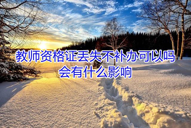 教师资格证丢失不补办可以吗，会有什么影响