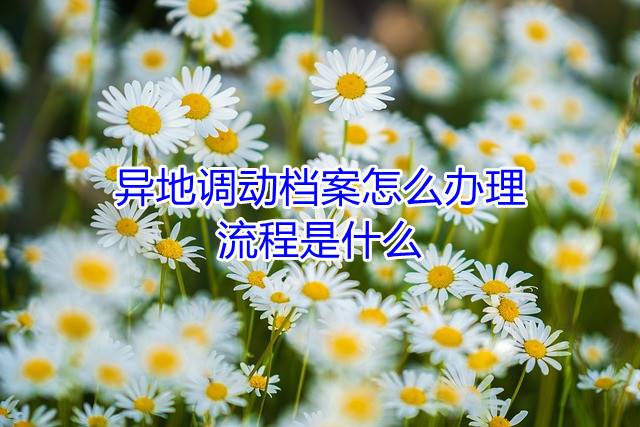 异地调动档案怎么办理，流程是什么