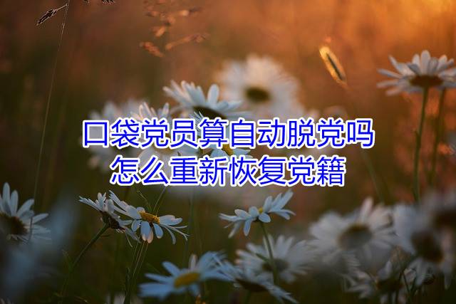 口袋党员算自动脱党吗，怎么重新恢复党籍