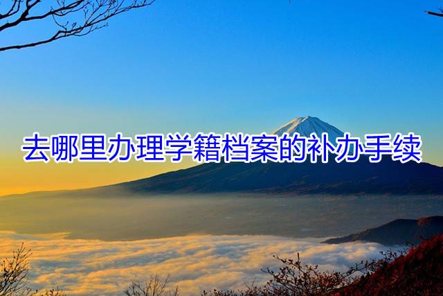 去哪里办理学籍档案的补办手续