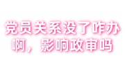 党员关系没了咋办啊，影响政审吗，党员档案还有用吗