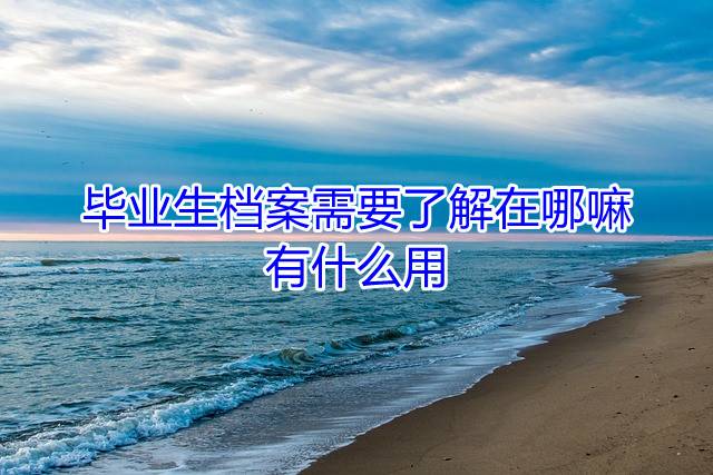 毕业生档案需要了解在哪嘛，有什么用