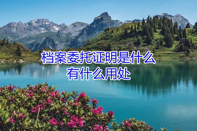 档案委托证明是什么，有什么用处