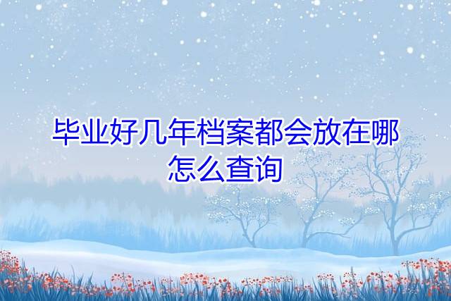 毕业好几年档案都会放在哪，怎么查询