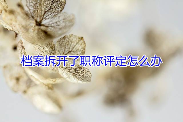 档案拆开了职称评定怎么办