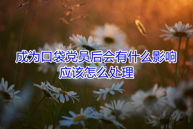 成为口袋党员后会有什么影响，应该怎么处理