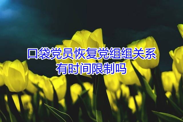 口袋党员恢复党组关系有时间限制吗