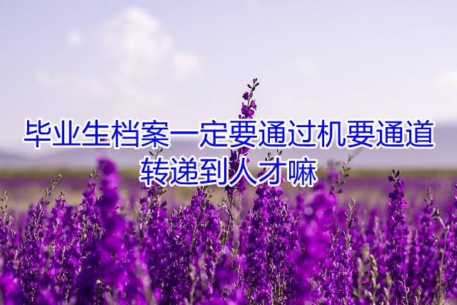 毕业生档案一定要通过机要通道转递到人才嘛
