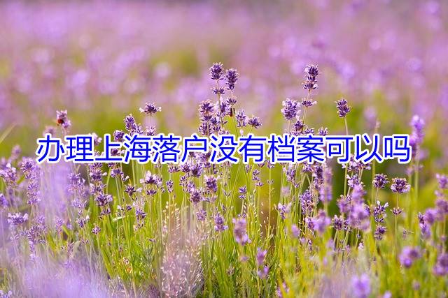 办理上海落户没有档案可以吗