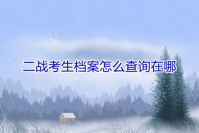 二战考生档案怎么查询在哪