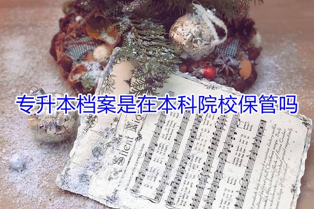 专升本档案是在本科院校保管吗