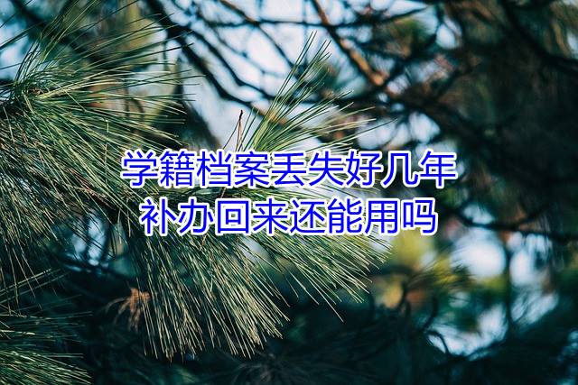 学籍档案丢失好几年补办回来还能用吗