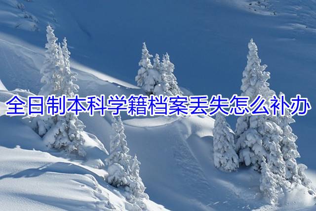 全日制本科学籍档案丢失怎么补办